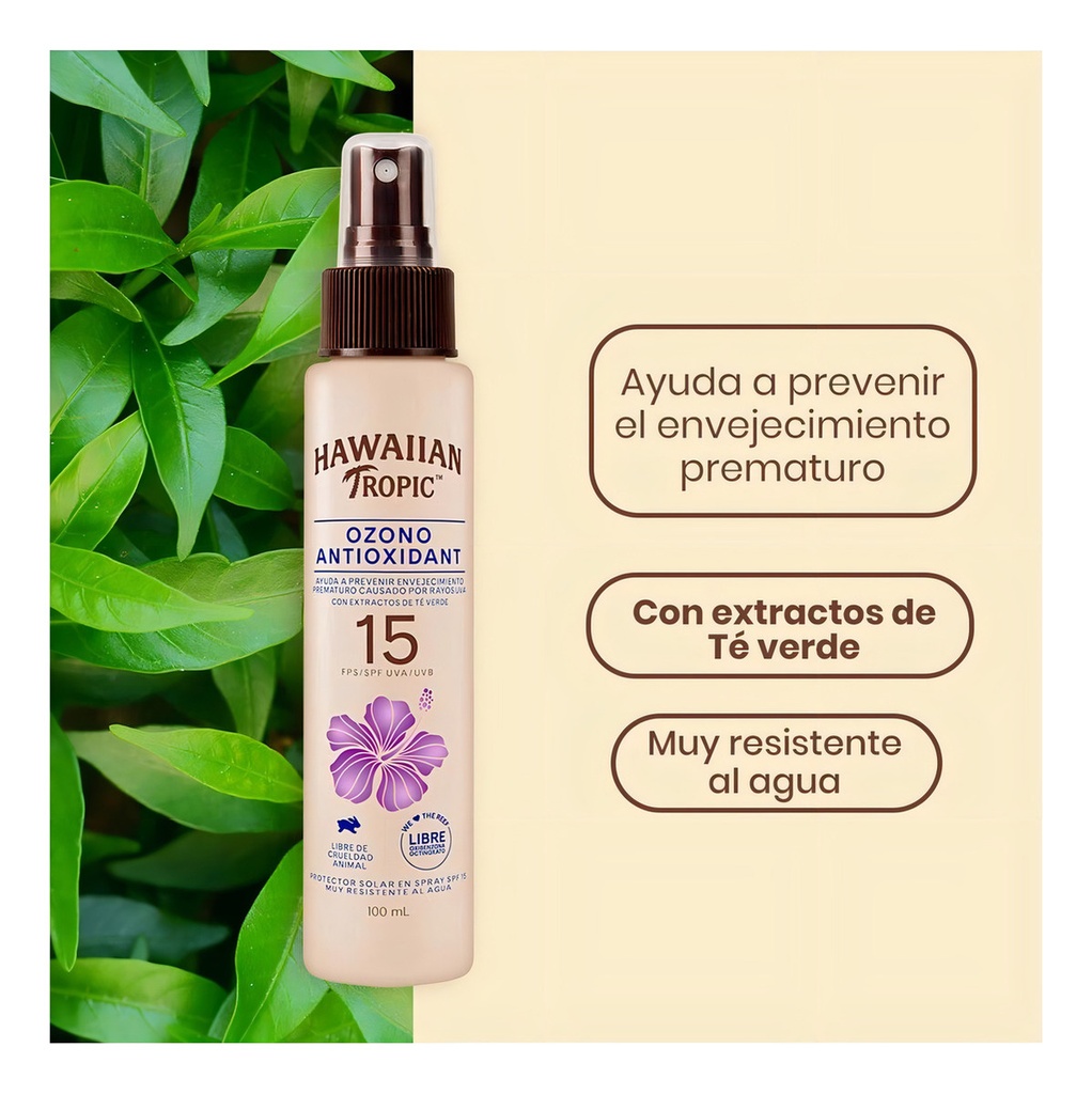 Hawaiian Tropic Ozono Antioxidante FPS15 Spray 100 mL