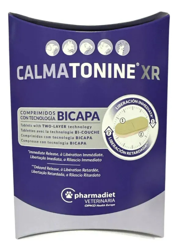 Calmatonine XR (Gato/Perro/Exóticos) 10 Comprimidos Suplemento Relajante Bicapa Pharmadiet