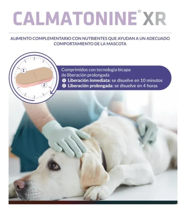 Calmatonine XR (Gato/Perro/Exóticos) 10 Comprimidos Suplemento Relajante Bicapa Pharmadiet