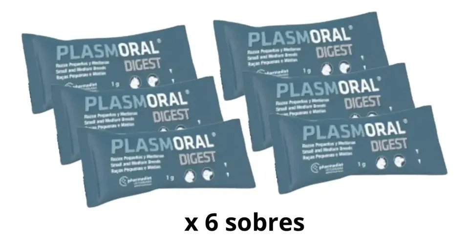 Digest Plasmoral (Gato/Perro) Razas Pequeñas y Medianas 6 Sachet Regulador Digestivo Probiótico Pharmadiet