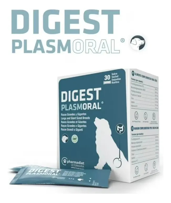 Digest Plasmoral (Perro) Razas Grandes y Gigantes 6 Sachets Regulador Digestivo Probiótico Pharmadiet