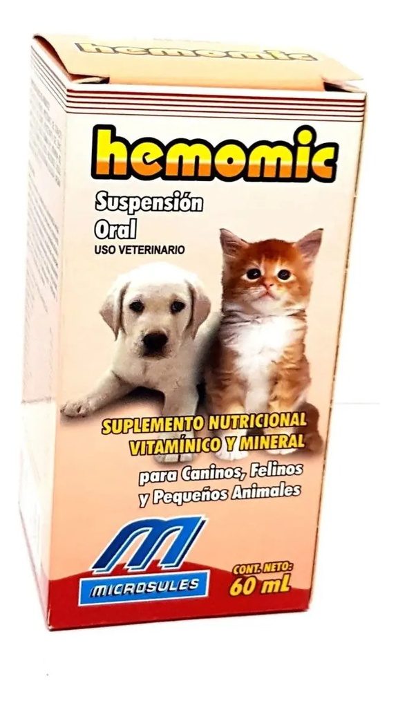 Hemomic Perro/Gato/Exóticos Suspensión Oral Vitamínico y Mineral 60 mL Microsules