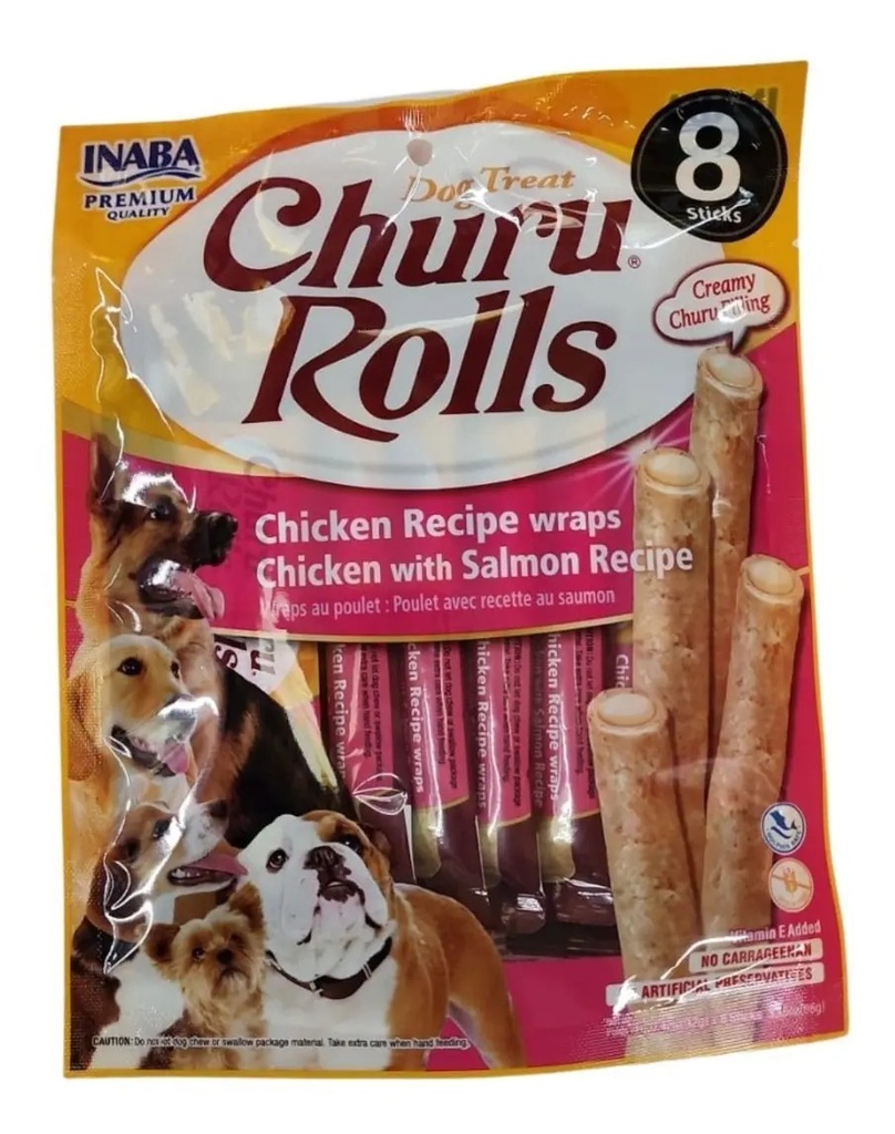 Churu Rolls Pollo y Salmón para Perros 8 sachet x 12 g