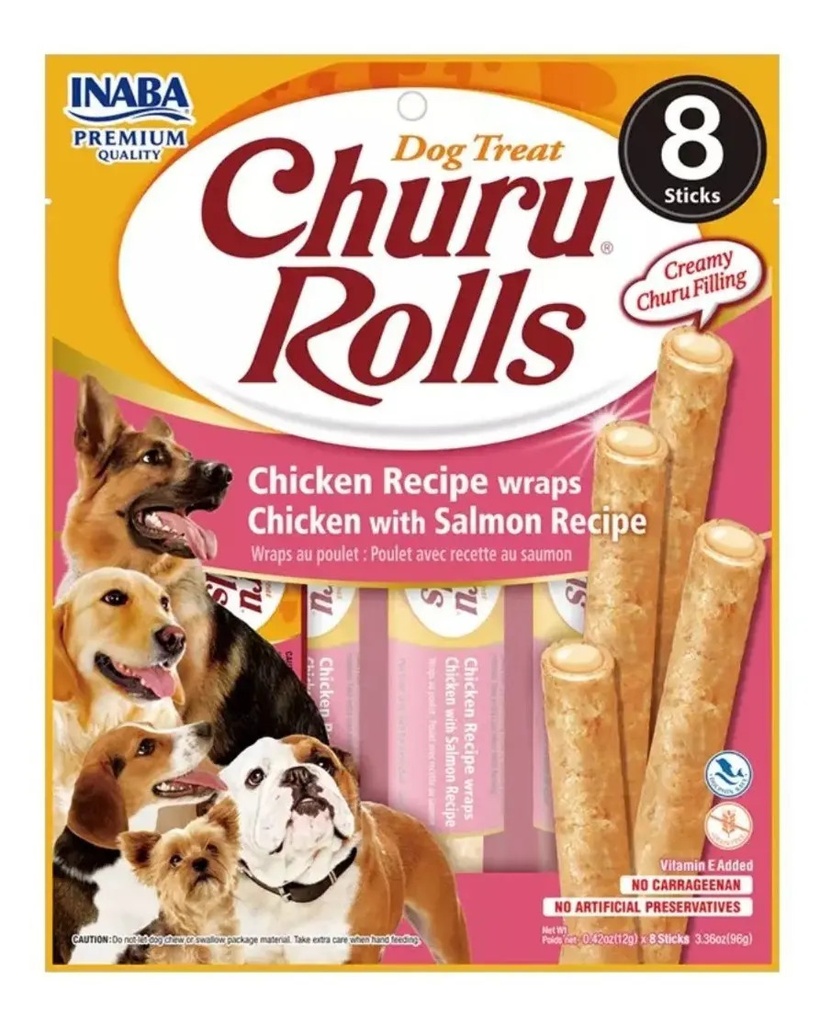 Churu Rolls Pollo y Salmón para Perros 8 sachet x 12 g