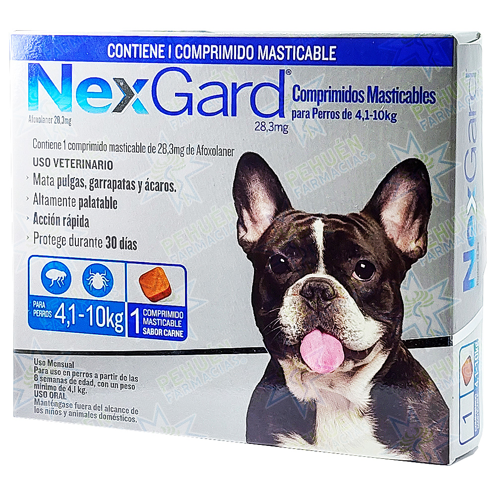 Nexgard Perros 4,1 a 10 kg 28,3 mg 1 Comprimido Masticable Boehringer Ingelheim