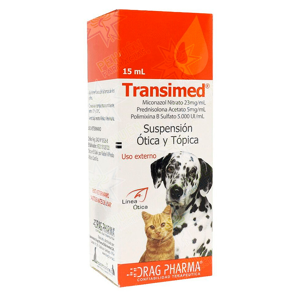 Transimed Gato/Perro Suspensión Ótica y Tópica 15 mL Drag Pharma