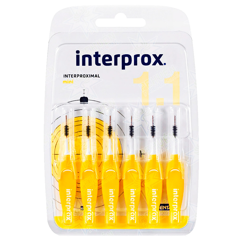 Interprox 1,1 mm Mini 6 Cepillos Interproximales Dentaid