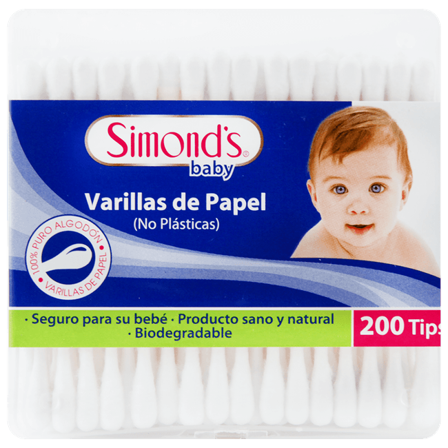 Simond's Baby Cotonitos con Varillas de Papel 200 Unidades Durandin