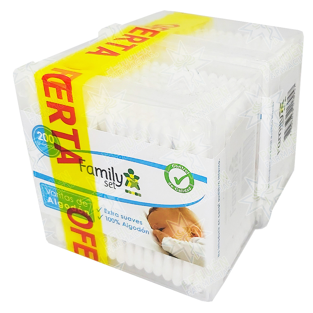 Family Set Cotonitos 200 Unidades x2 