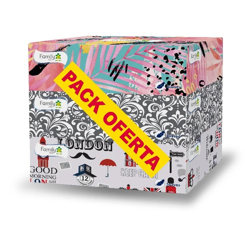 Family Set Doble Hoja 3 Cajas de 90 Pañuelos Desechables
