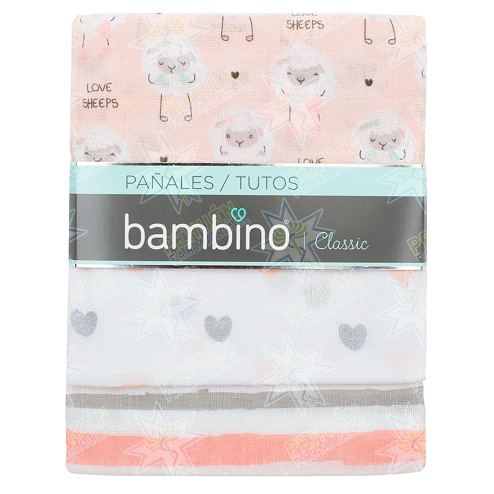 Bambino Classic Tutos Rosado 3 Pañales de Tela Hofmann