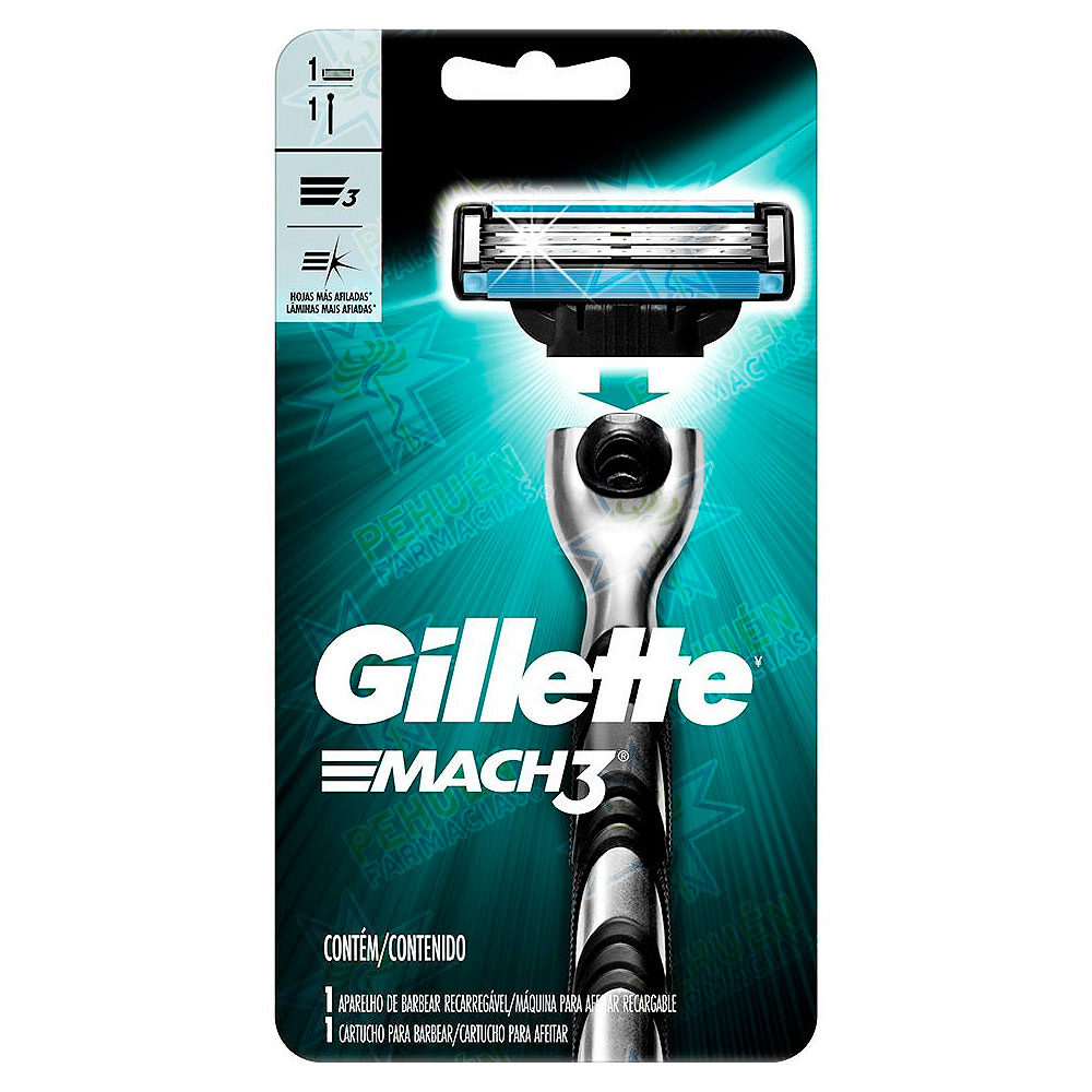 Gillette Mach3 1 Máquina de Afeitar Recargable + Repuesto P&G