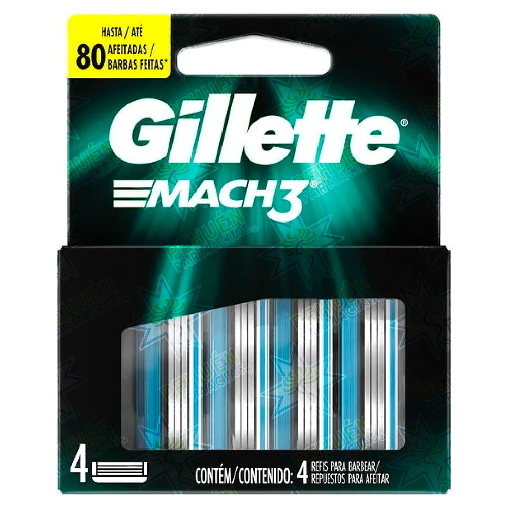 Gillette Mach3 Repuestos 4 Cartuchos P&G