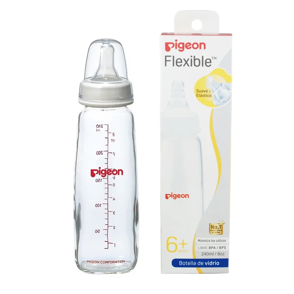 Pigeon Flexible 6m+ Mamadera De Vidrio 240 mL