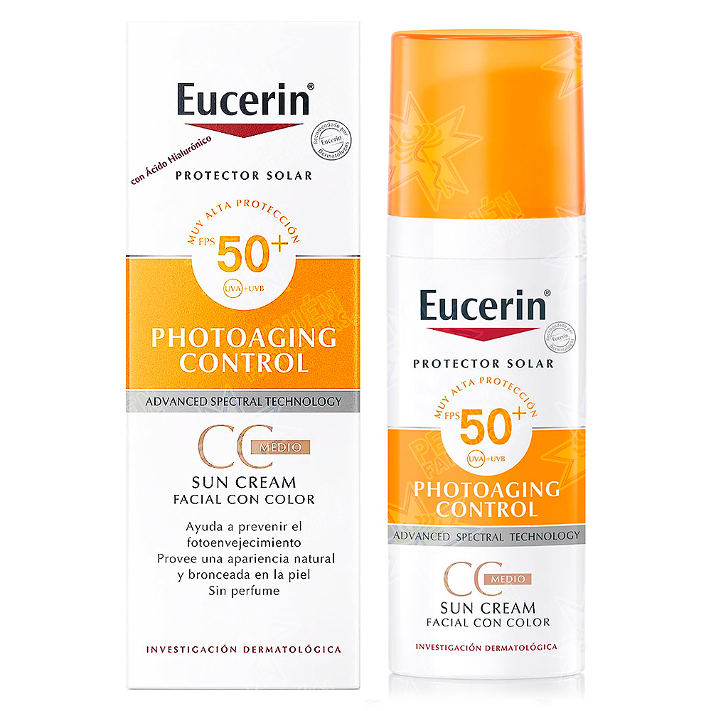 Eucerin Sun Photoaging Control Tinted Bloqueador Anti-Edad FPS 50+ Gel Crema Tono Medio 150 mL Beiersdorf