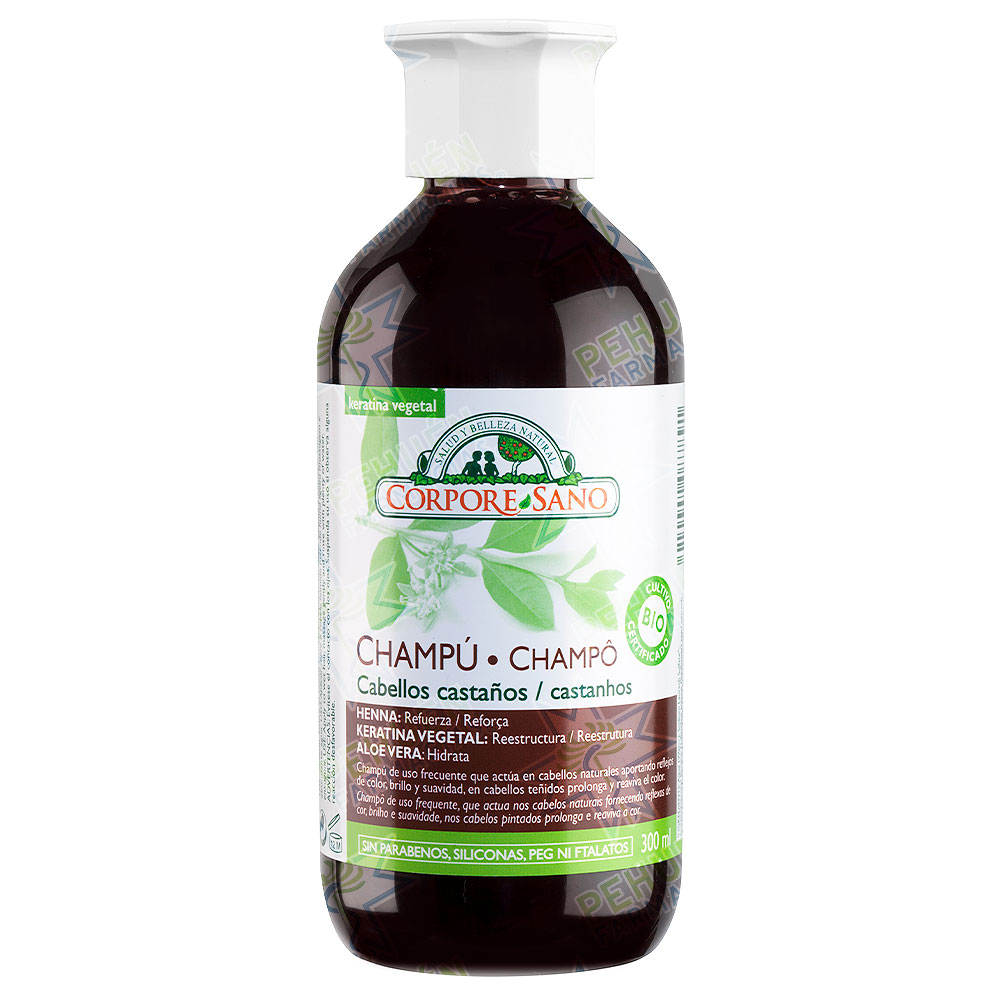 Corpore Sano Henna-Keratina Cabellos Castaños Shampoo 300 mL 
