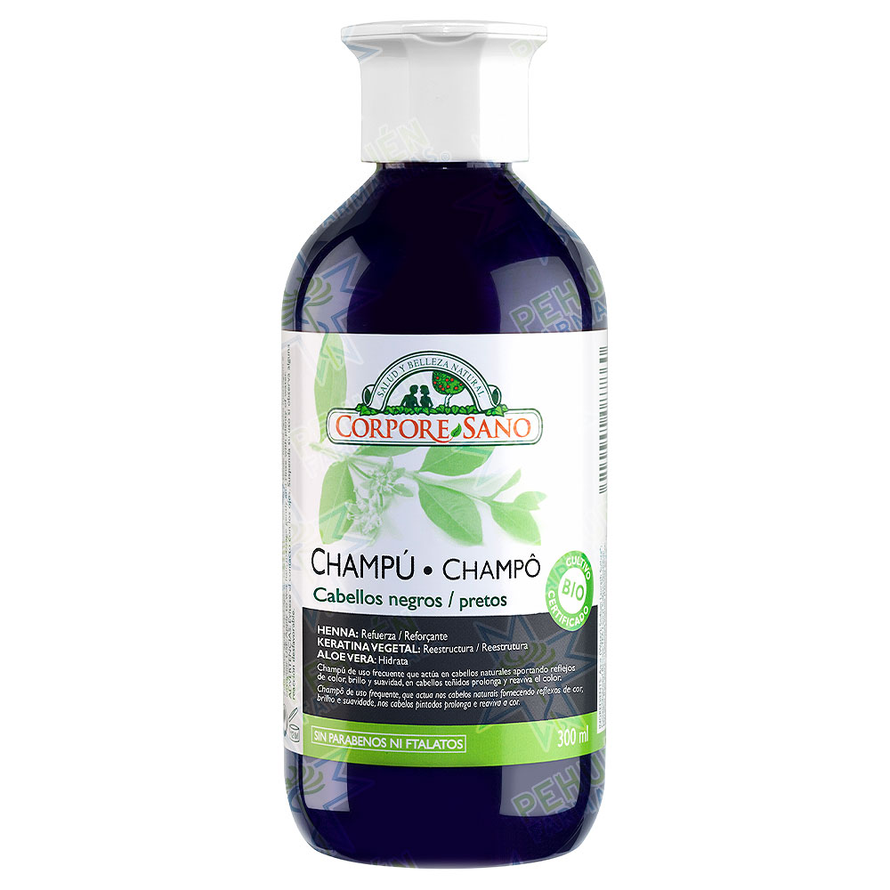 Corpore Sano Henna-Keratina Cabellos Negros Shampoo 300 mL 