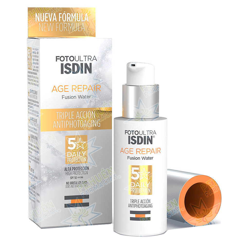 Fotoprotector Fusion Water Age Repair FPS 50+ Bloqueador Líquido 50 mL Isdin