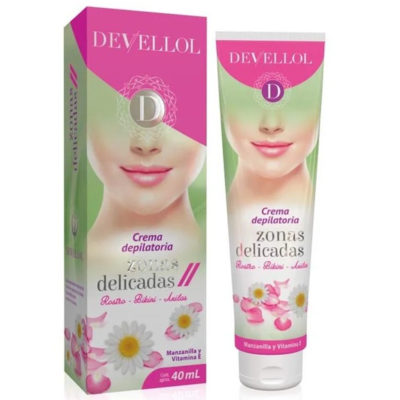 Devellol Zonas Delicadas Crema Depilatoria 40 mL Farmoquímica