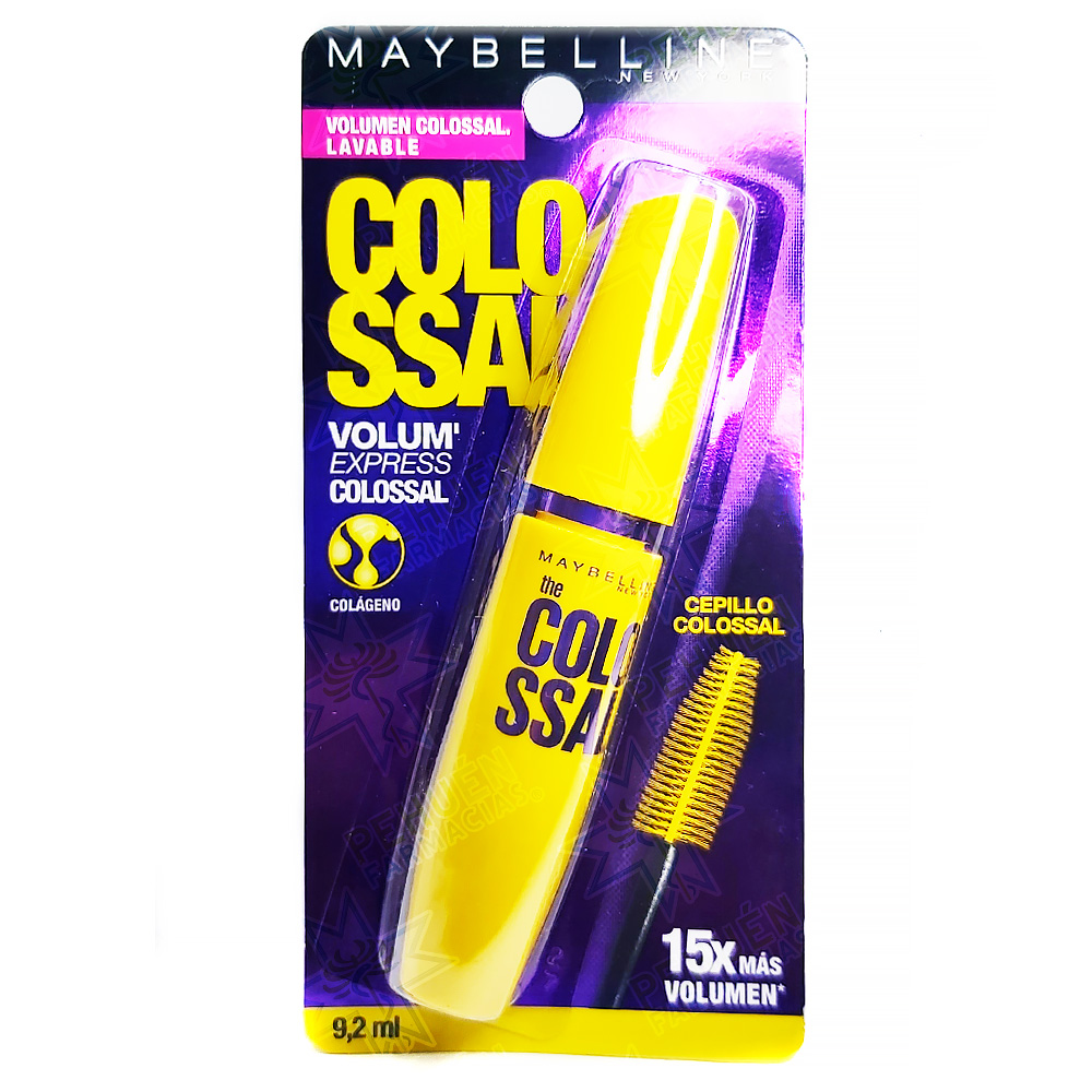 Maybelline Volum'Express Colossal Negro Lavable Máscara de Pestañas 9,2 mL