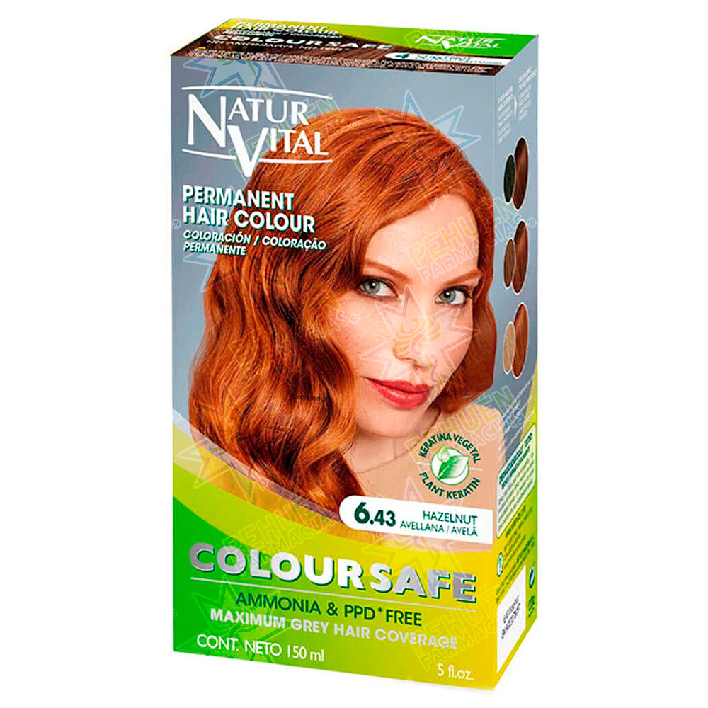 Naturvital Coloursafe 6.43 Avellana Tintura Permanente 150 mL 