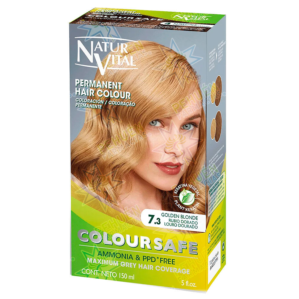 Naturvital Coloursafe 7.3 Rubio Dorado Tintura Permanente 150 mL 