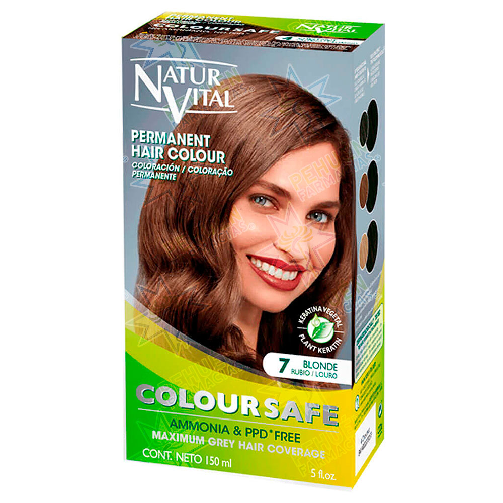 Naturvital Coloursafe 7 Rubio Tintura Permanente 150 mL 