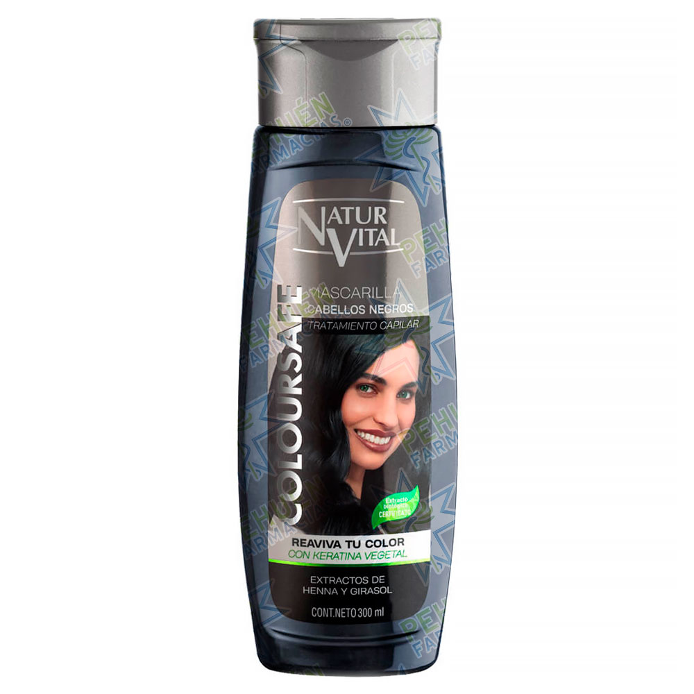 Naturvital Coloursafe Negro Máscara Capilar Henna 300 mL