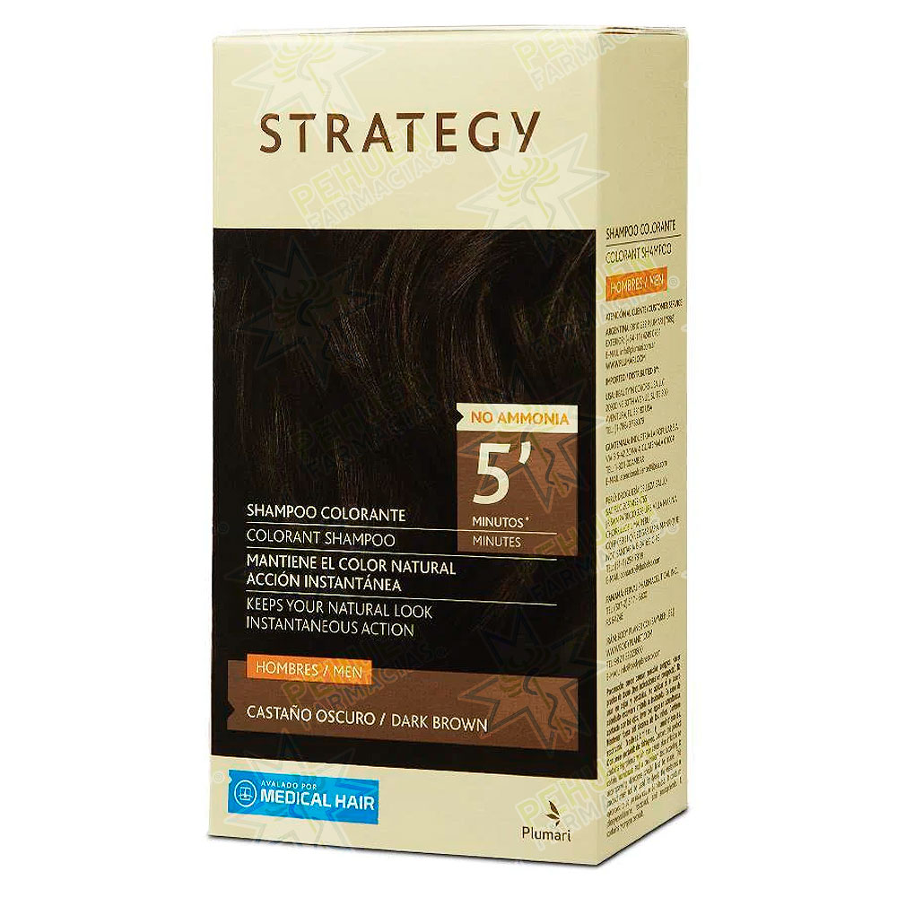 Strategy Shampoo Colorante Castaño Oscuro Plumari