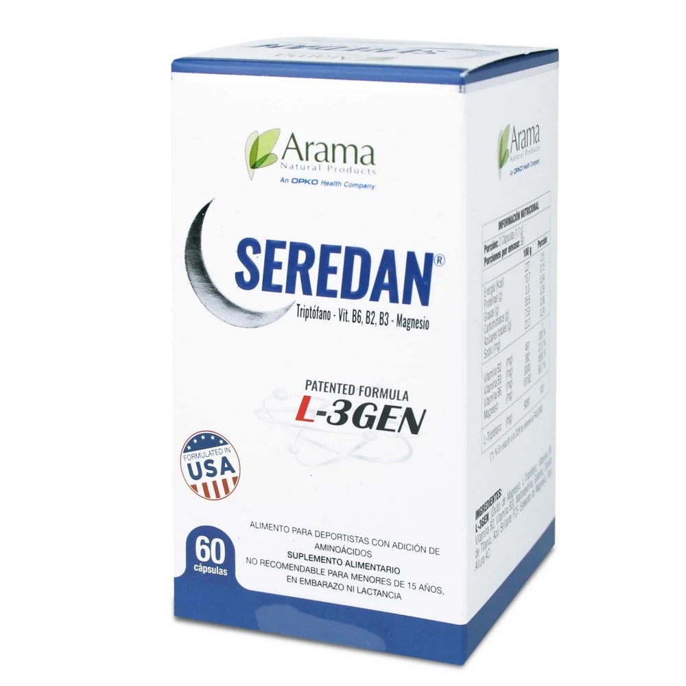 Seredan (Triptófano -Mg - Vit. B2 B3 B6) 60 Cápsulas Arama