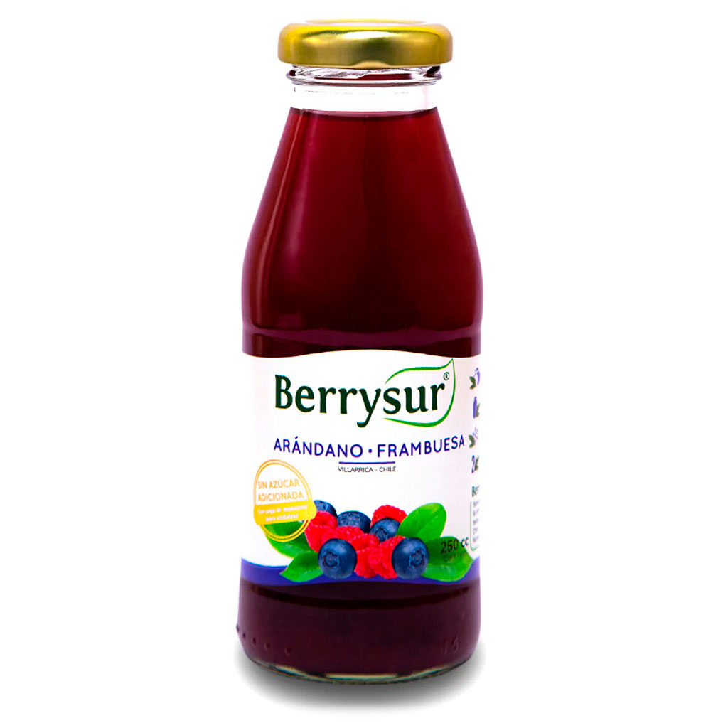 Jugo Arándano Frambuesa sin Azúcar 250 mL Berrysur