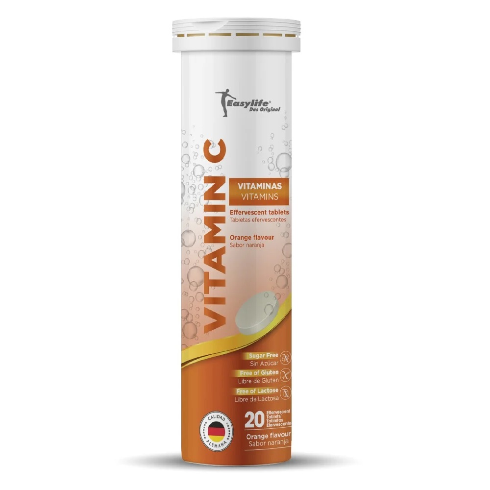 Vitamina C 1000 mg Naranja 20 Comprimidos Efervescentes Easylife