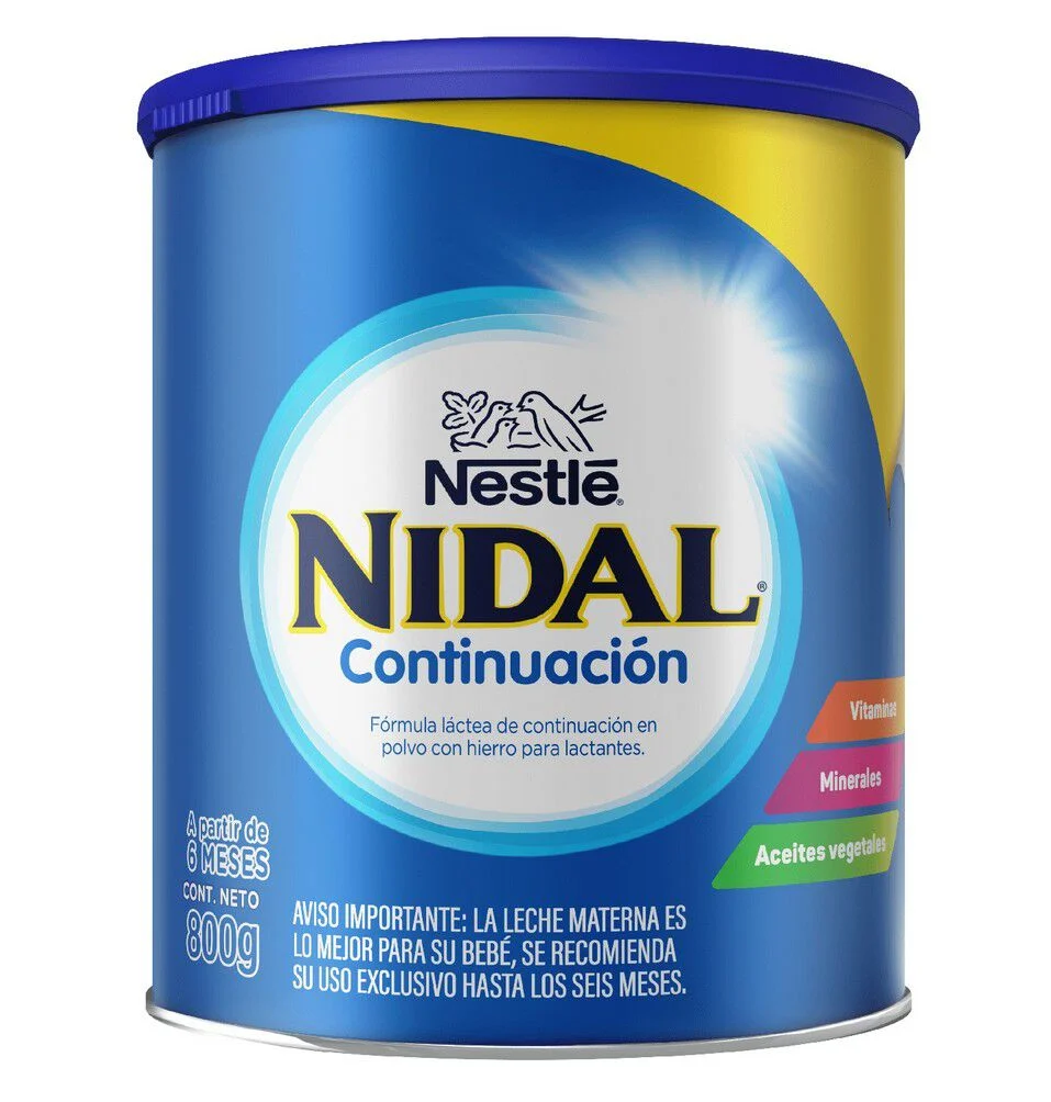 Nidal 2 Continuación 800 g Fórmula Láctea 6 a 12 Meses Nestlé