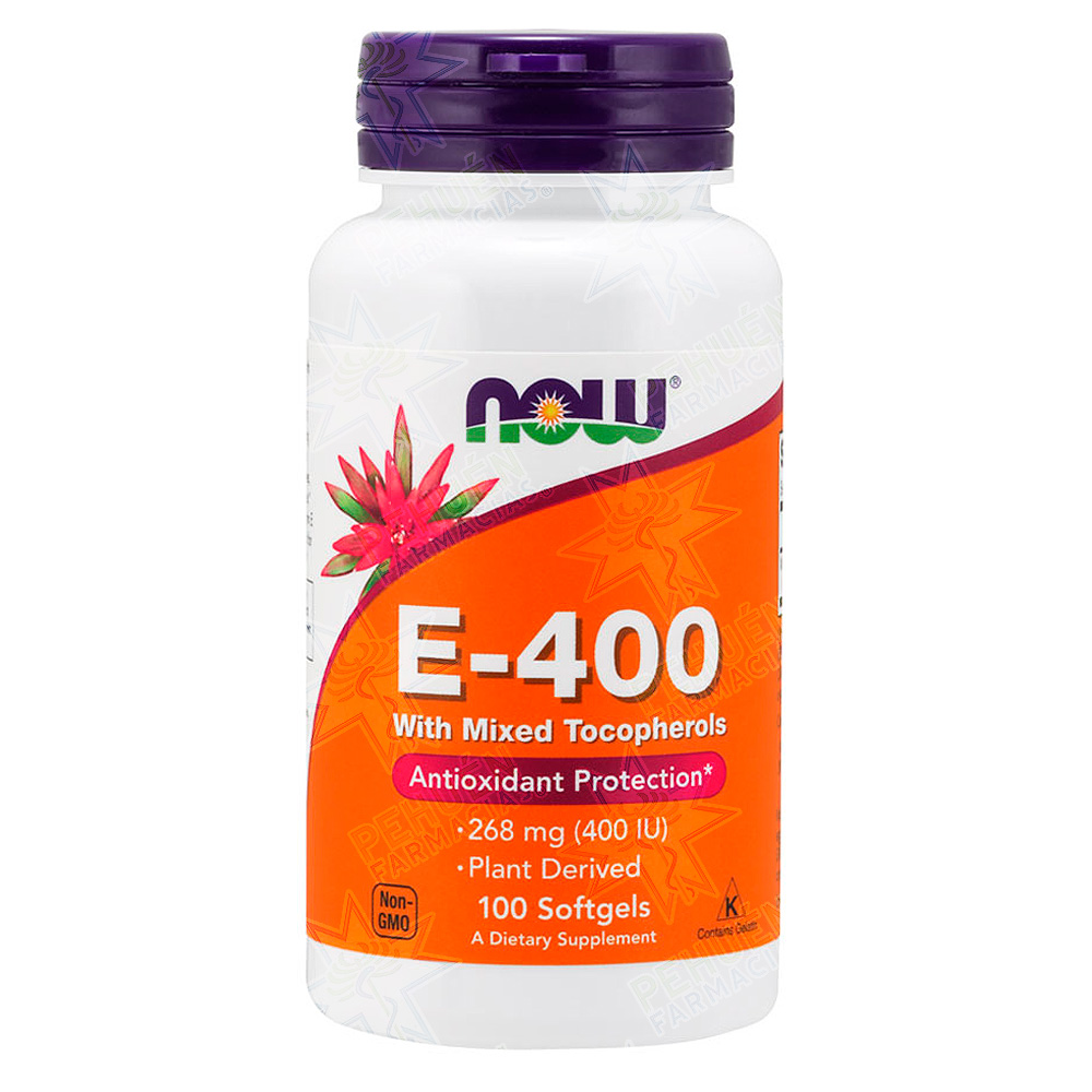 Vitamina E Mix Tocoferoles 400 UI 100 Cápsulas Blandas Now