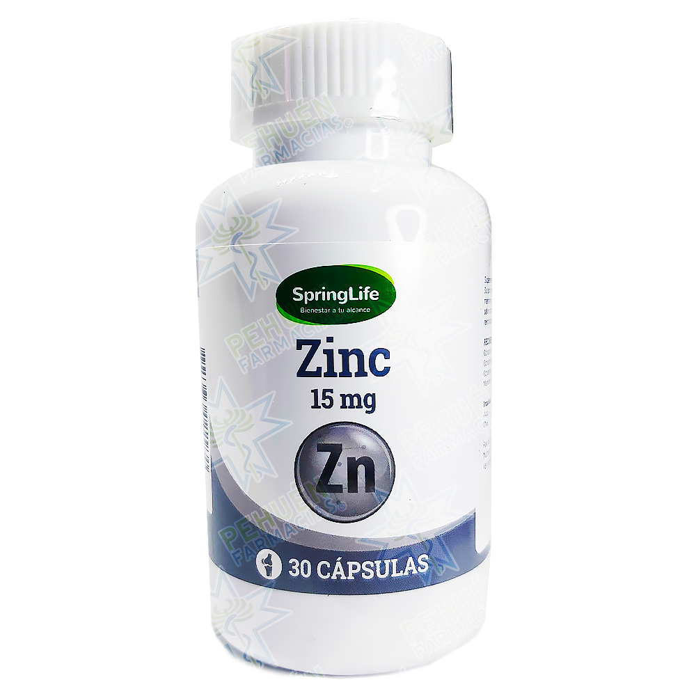 Zinc 15 mg 30 Cápsulas Springlife