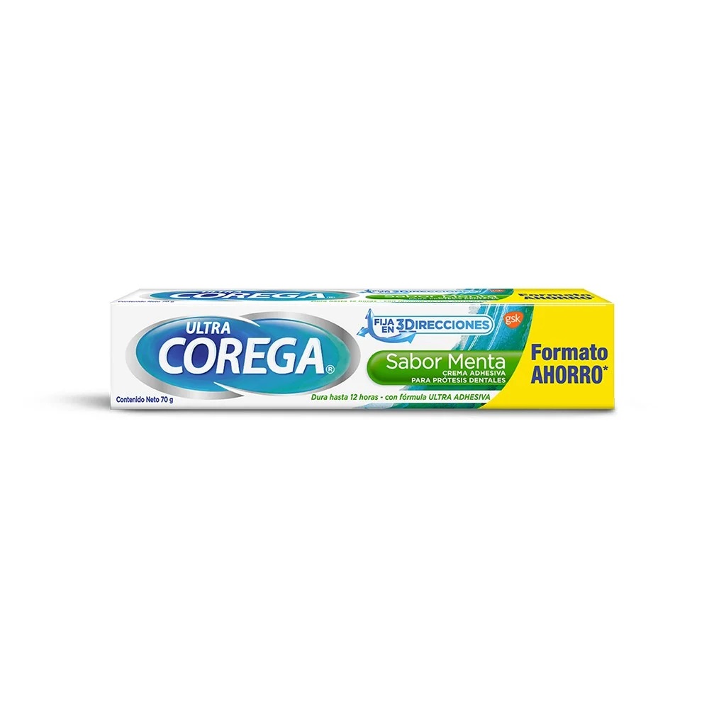 Corega Ultra Menta Crema Adhesiva Prótesis Dentales 70 g GlaxoSmithKline