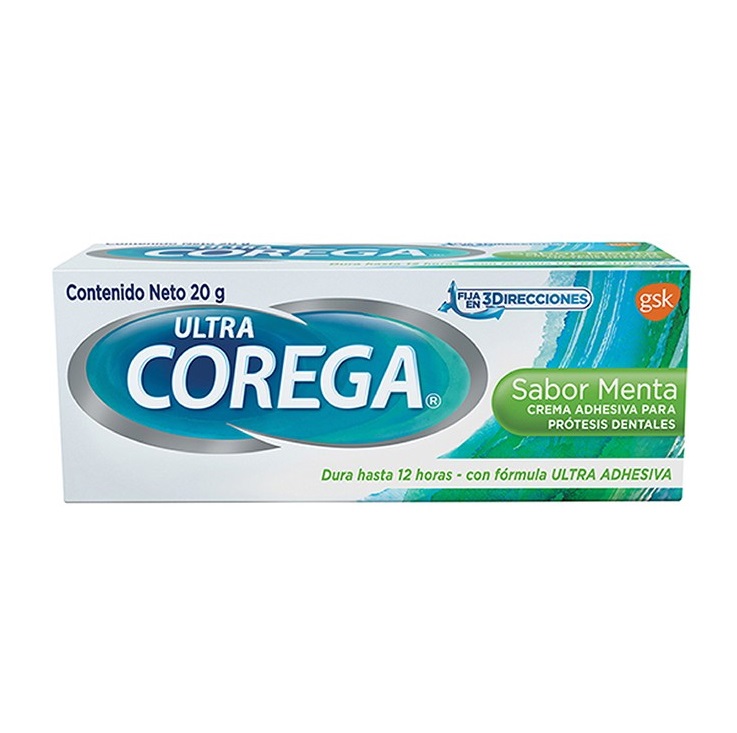 Corega Ultra Menta Crema Adhesiva Prótesis Dentales 20 g GlaxoSmithKline