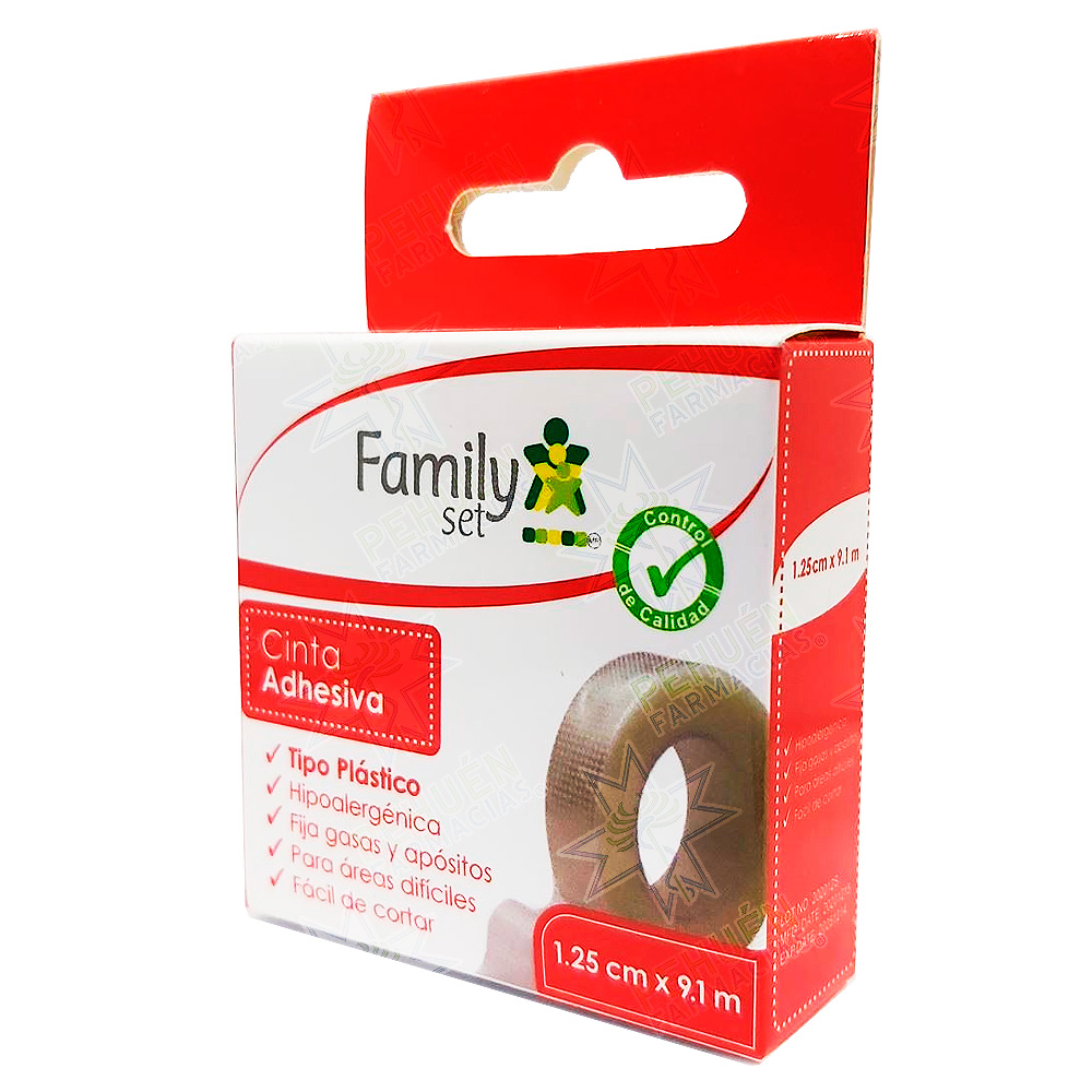 Family Set Cinta Adhesiva Tipo Plástico 1,25 cm x 9,1 m 