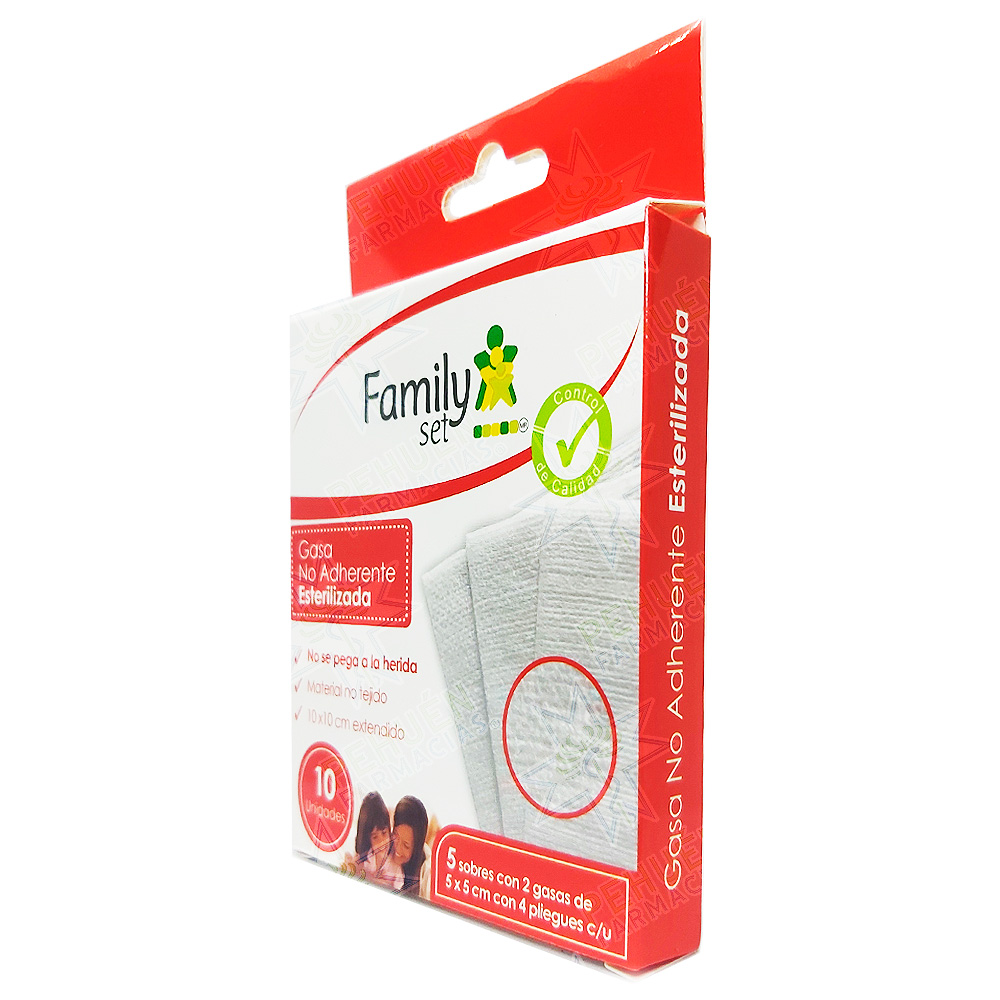 Family Set Gasa No Adherente 5x5 cm 10 Unidades