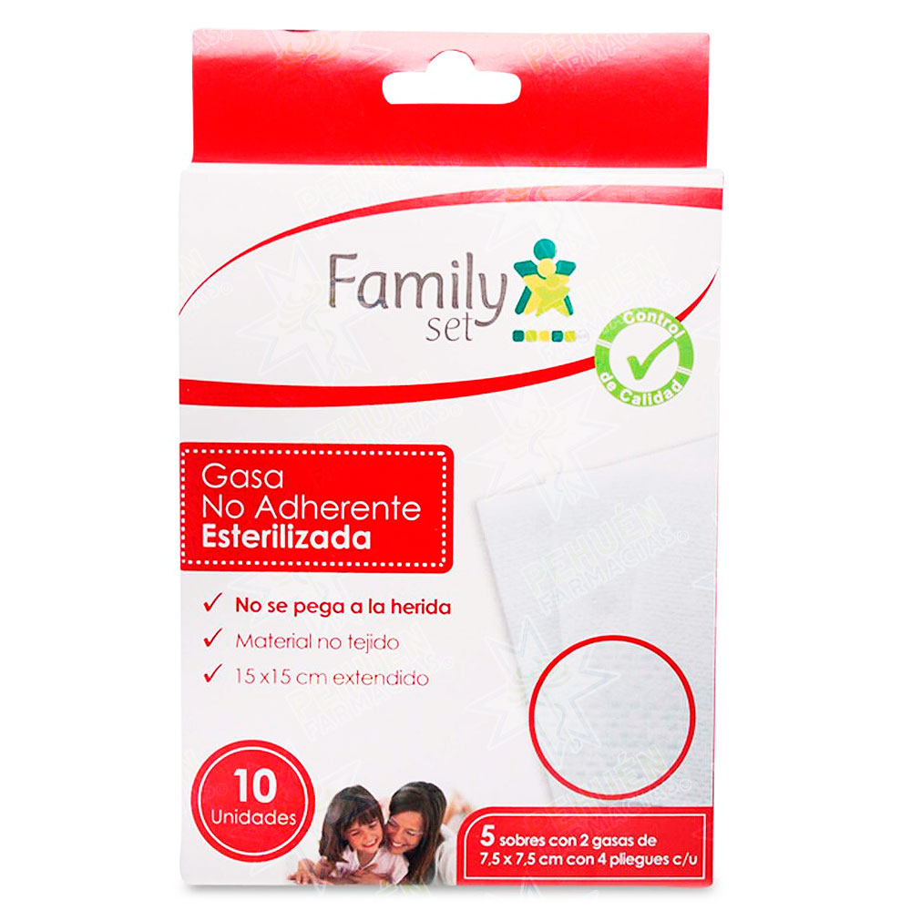 Family Set Gasa No Adherente 7,5x7,5 cm 10 Unidades