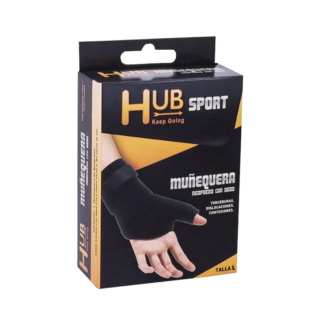 Hub Sport Muñequera de Neopreno con Dedo Talla L
