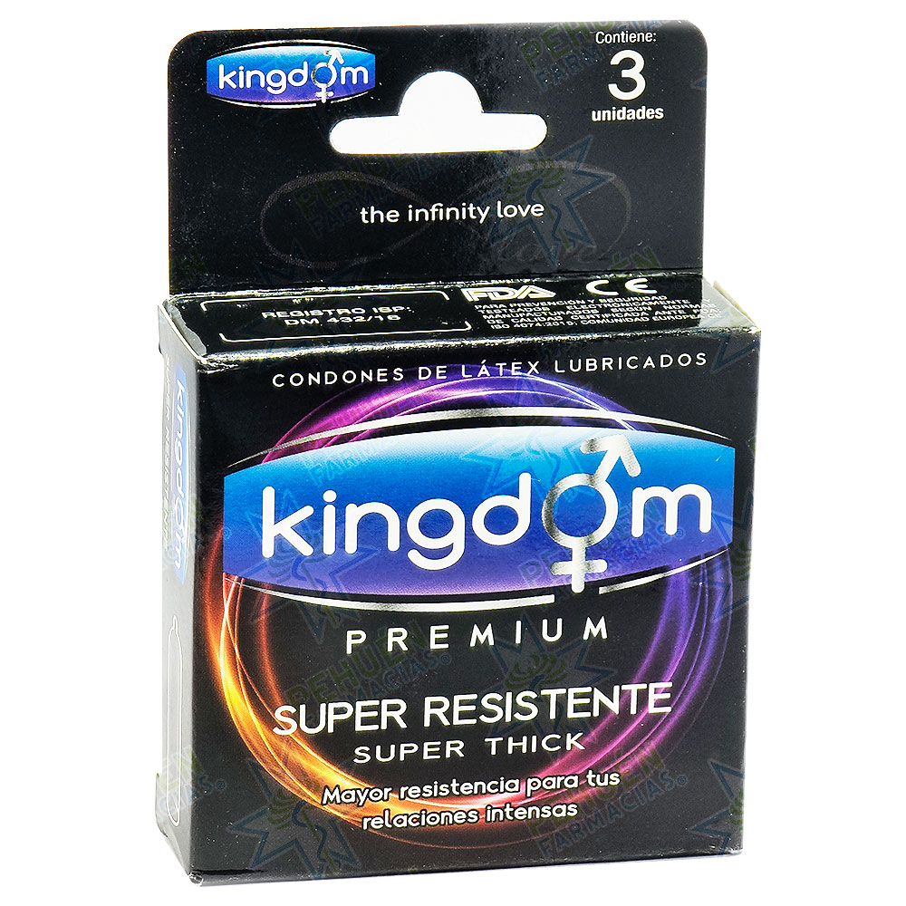 Kingdom Super Thick 3 Condones Resistentes Desfar