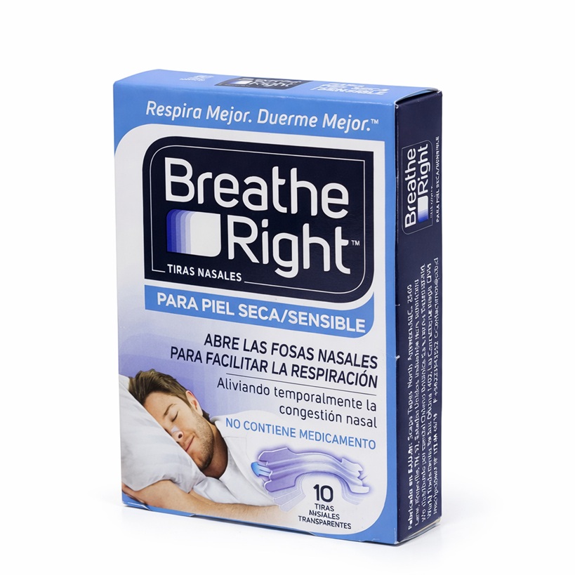 Respira Mejor Piel Seca/Sensible 10 Tiras Nasales Breathe Right