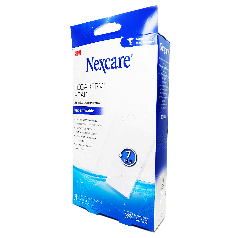 Nexcare Tegaderm Apósito Adhesivo Transparente con Pad Protector 6 x 10 cm 3 Unidades 3M