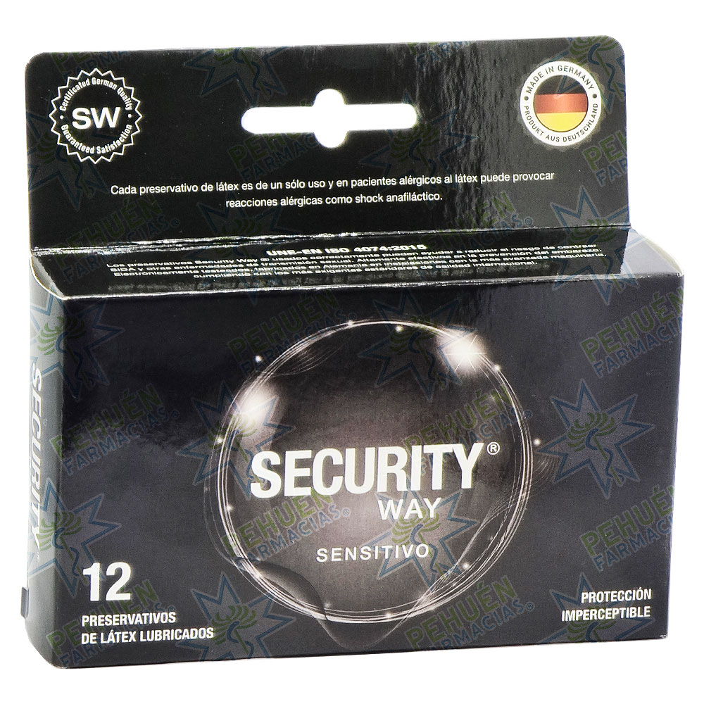 Security Way Sensitivo 12 Condones Sensibles