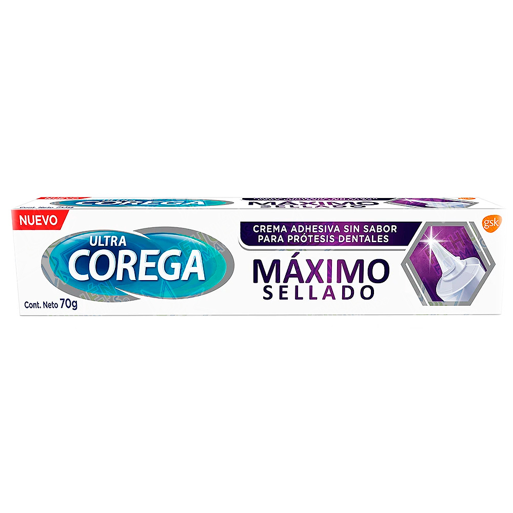 Corega Ultra Máxima Fijación y Sellado 12h Crema Adhesiva Prótesis Dentales 70 g GlaxoSmithKline