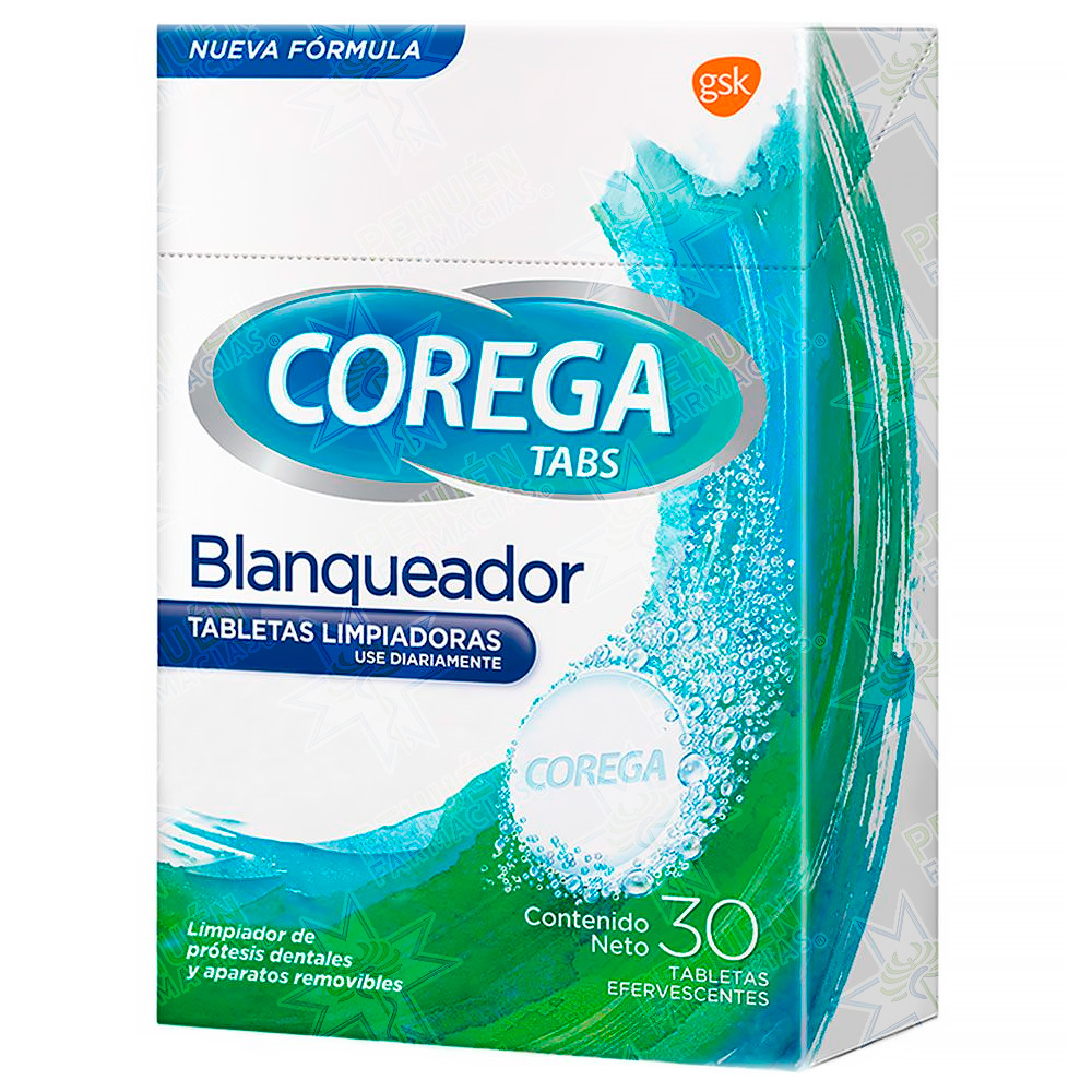 Corega Tabs Blanqueador 30 Comprimidos Efervescentes GSK