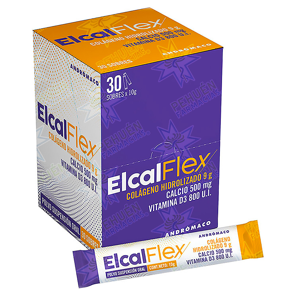 Elcal Flex (9.000 mg/500 mg/800 UI) Polvo para Suspensión Oral 30 Sachets Andrómaco