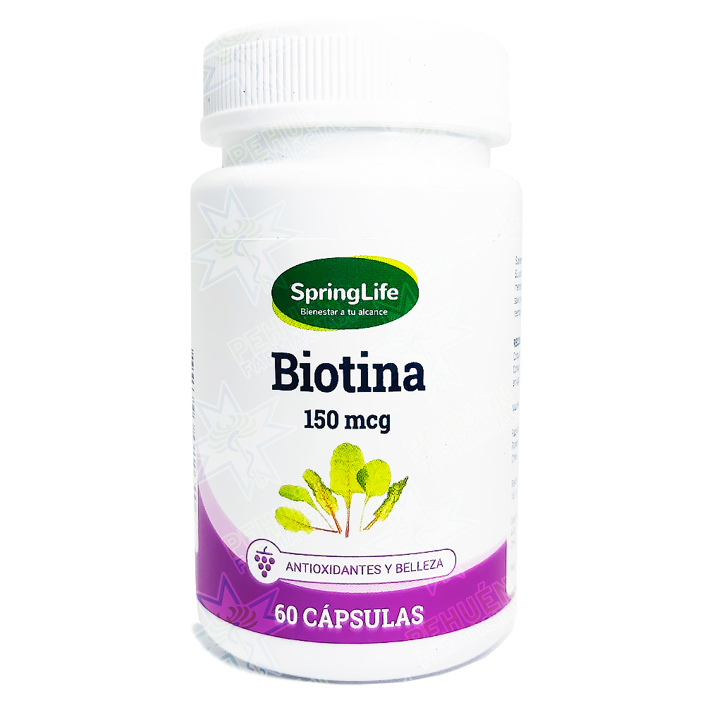 Biotina 150 mcg 60 Cápsulas Springlife