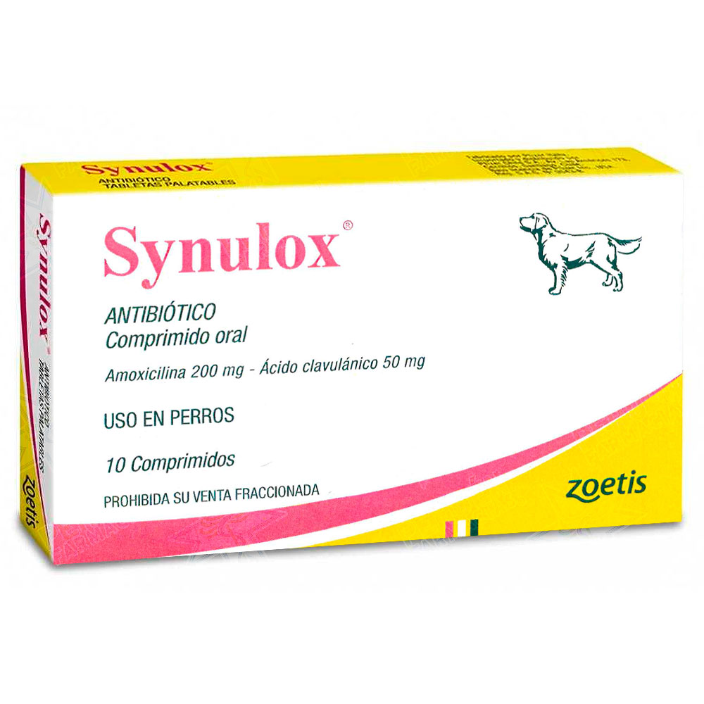 Synulox Perros (200/50) mg 10 Comprimidos Zoetis